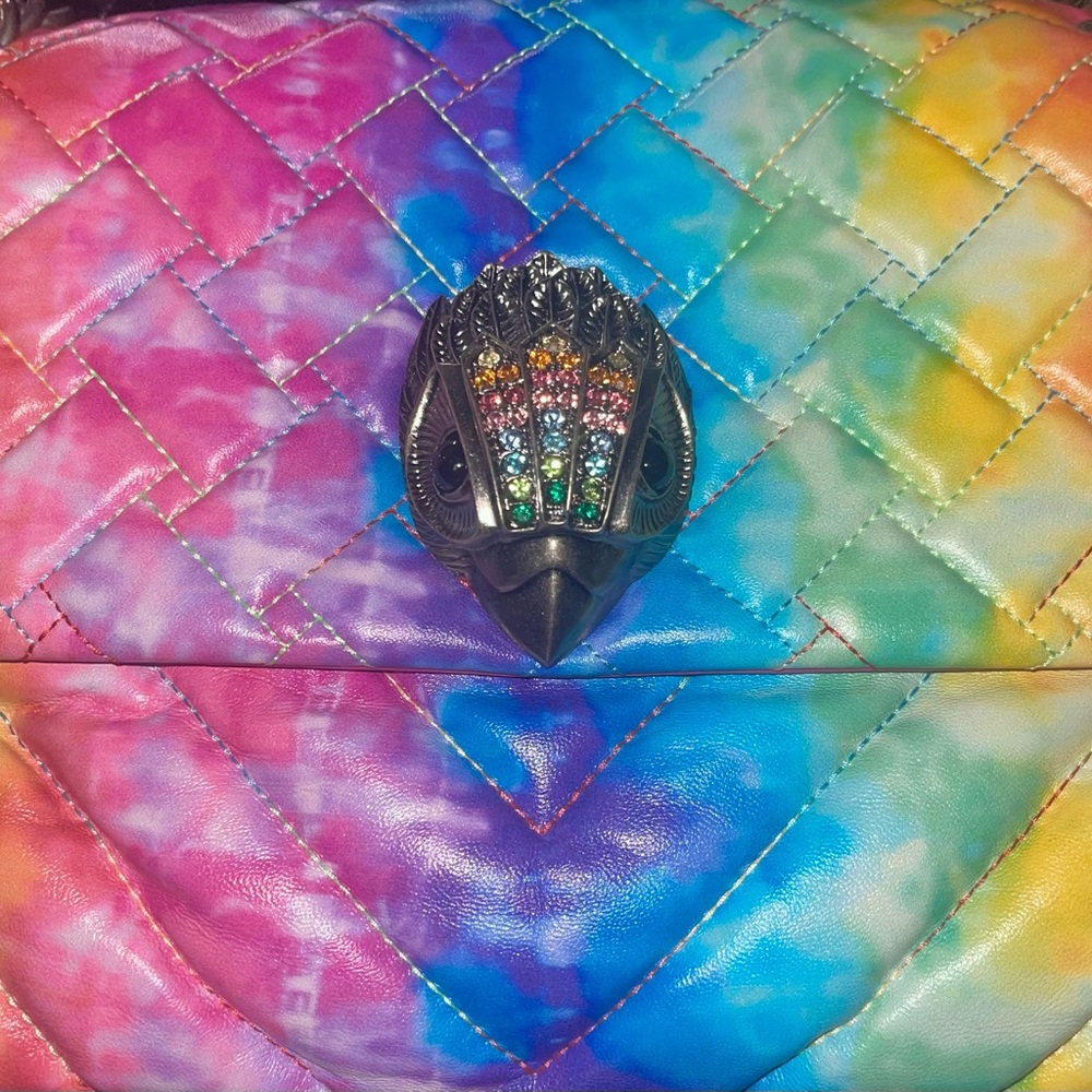 🎀 KURT GEIGER XXL Kensington Rainbow Tye Dye Shoulder Bag - Picture 3 of 10